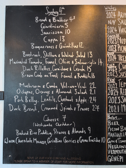 Current menu
