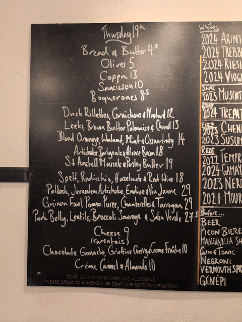 Current menu