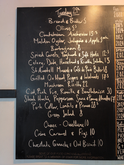 Current menu