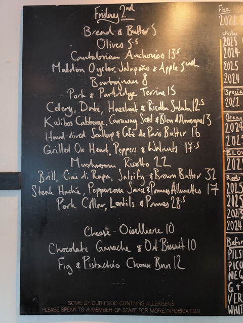 Current menu